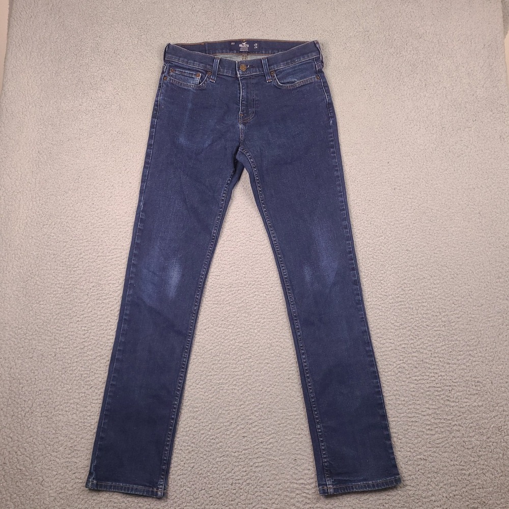 Hollister Epic Flex Slim Straight Jeans Mens 30x32 Dark Wash Blue Denim